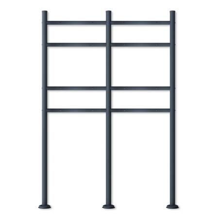 Metzler Standbriefkasten | 4er vertikal | Mit austauschbarem Namensschild | Anthrazit