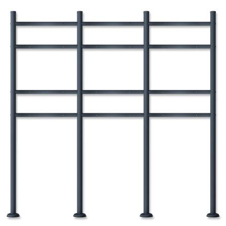 Metzler Standbriefkasten | 6er vertikal | Mit austauschbarem Namensschild | Anthrazit