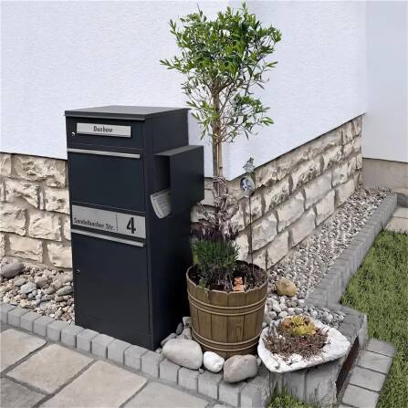 Metzler Zeitungsfach für Paketbox Modellreihe Bispo | RAL 7016 Anthrazit