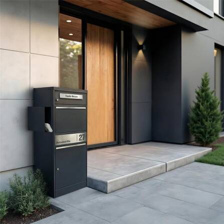 Metzler Zeitungsfach für Paketbox Modellreihe Bispo | RAL 7016 Anthrazit