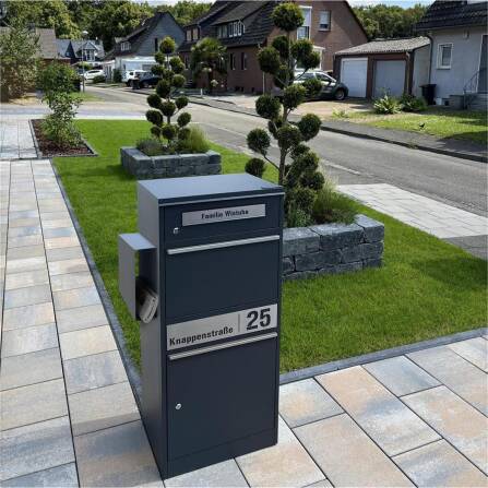 Metzler Zeitungsfach für Paketbox Modellreihe Bispo | RAL 7016 Anthrazit