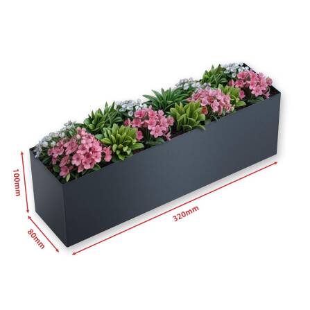 Metzler Blumenkasten für Paketbox Modellreihe Bispo | RAL 7016 Anthrazit