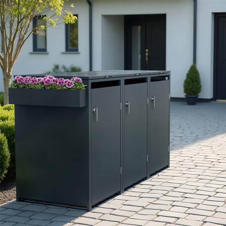 Metzler Blumenkasten für Metzler Mülltonnenbox | RAL 7016 Anthrazit