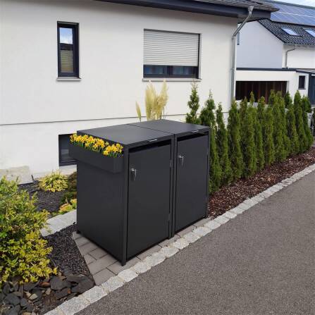 Metzler Blumenkasten für Metzler Mülltonnenbox | RAL 7016 Anthrazit