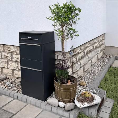 Metzler Paketbox mit austauschbarem Namensschild | für Pakete bis zur Größe M | Bispo RE