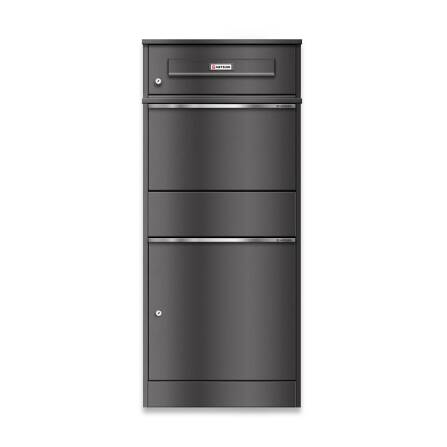 Metzler Paketbox mit austauschbarem Namensschild | Eisenglimmer | für Pakete bis zur Größe M | Bispo RE