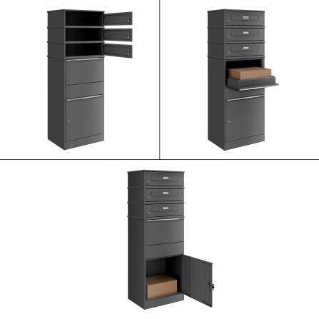 Metzler Casella per pacchi | triplo inserto per lettere | con targhette portanome sostituibili | Micaferro | per pacchi fino alla dimensione M | Bispo RE