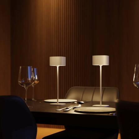 Akkuleuchte | Serino | Warmweiß | Mit Dimmfunktion | Sandfarbig