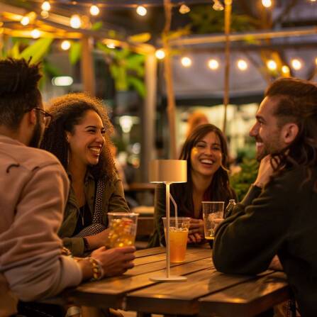 Akkuleuchte | Serino | Warmweiß | Mit Dimmfunktion | Sandfarbig