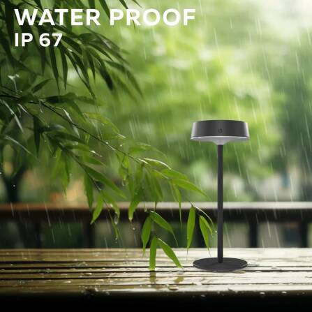 Akkuleuchte | Parma | Solar | Mit Dimmfunktion | Schwarz