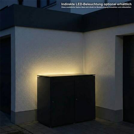 Metzler Mülltonnenbox | 2er | 240l | aus Aluminium | rostfrei & massiv | Anthrazit RAL 7016