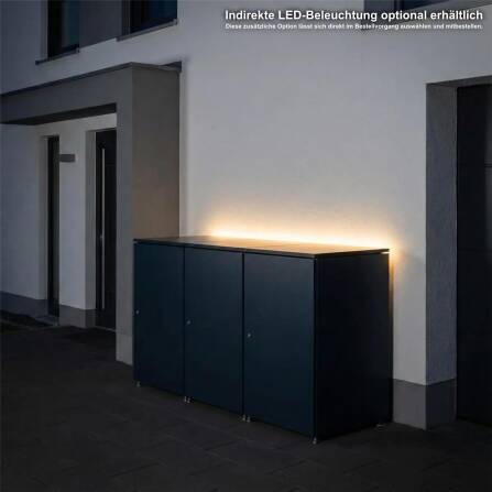 Metzler Mülltonnenbox | 3er | 240l | aus Aluminium | rostfrei & massiv | Anthrazit RAL 7016