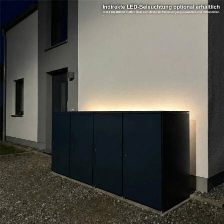 Metzler Mülltonnenbox | 4er | 240l | aus Aluminium | rostfrei & massiv | Anthrazit RAL 7016