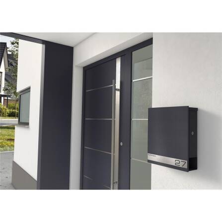 Metzler Briefkasten aus hochwertigem Stahl pulverbeschichtet | personalisiert mit Gravur | Eisenglimmer | Lepo 1