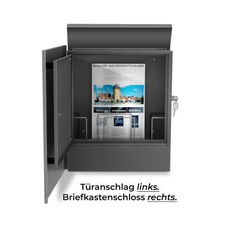 Metzler Briefkasten aus hochwertigem Stahl pulverbeschichtet | personalisiert mit Gravur | Eisenglimmer | Lepo 1