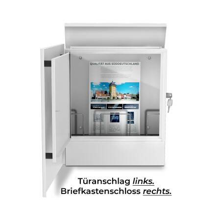 Metzler Briefkasten aus hochwertigem Stahl pulverbeschichtet | Weiß | Lepo