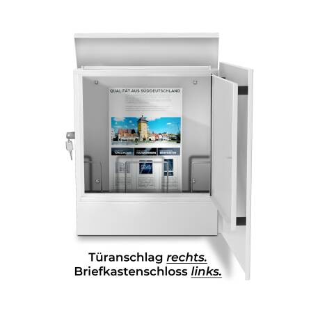 Metzler Briefkasten aus hochwertigem Stahl pulverbeschichtet | Weiß | Lepo