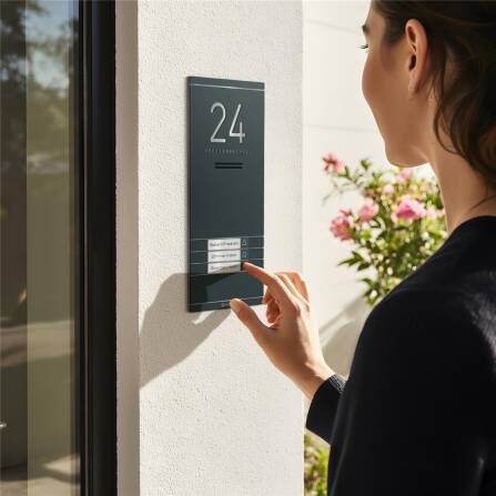 Metzler ADM10 Audio-Türsprechanlage | 3 Klingeltaster | Mit austauschbarem Namensschild | Anthrazit | Kai