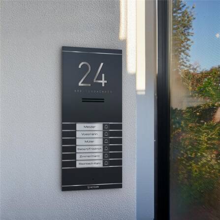 Metzler ADM10 Audio-Türsprechanlage | 6 Klingeltaster | Mit austauschbarem Namensschild | Kai