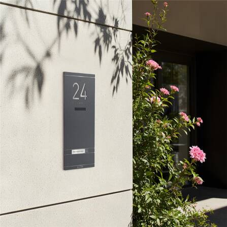 Metzler ADM10 Citofono Audio | 1 Pulsante | Con targhetta nome intercambiabile | Effetto ferro micaceo | Kai