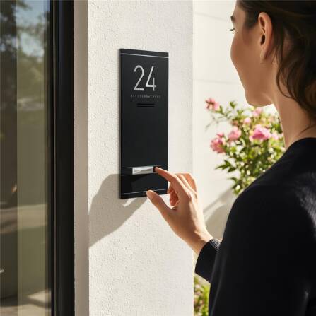 Metzler ADM10 Citofono Audio | 1 Pulsante | Con targhetta del nome sostituibile | Nero | Kai