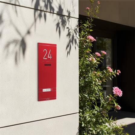 Metzler ADM10 Audio-Türsprechanlage | 1 Klingeltaster | Mit austauschbarem Namensschild | Wunschfarbe | Kai