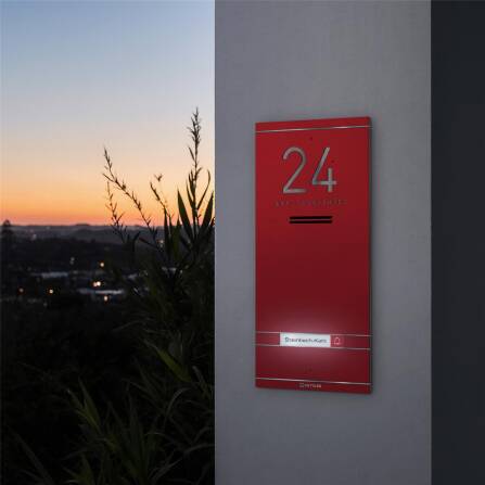 Metzler ADM10 Audio-Türsprechanlage | 1 Klingeltaster | Mit austauschbarem Namensschild | Wunschfarbe | Kai