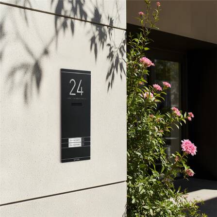 Metzler ADM10 interphone audio | 2 boutons de sonnette | Plaques de nom remplaçable | Noir | Kai