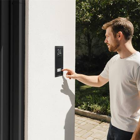 Metzler ADM10 interphone audio | 2 boutons de sonnette | Plaques de nom remplaçable | Noir | Kai