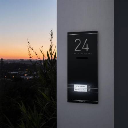 Metzler ADM10 interphone audio | 2 boutons de sonnette | Plaques de nom remplaçable | Noir | Kai