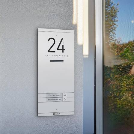 Metzler ADM10 interphone audio | 2 boutons de sonnette | Plaques de nom remplaçable | Blanc | Kai