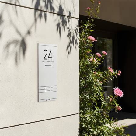 Metzler ADM10 interphone audio | 2 boutons de sonnette | Plaques de nom remplaçable | Blanc | Kai