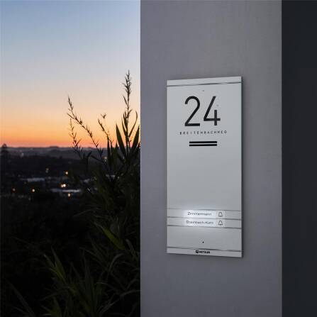 Metzler ADM10 interphone audio | 2 boutons de sonnette | Plaques de nom remplaçable | Blanc | Kai