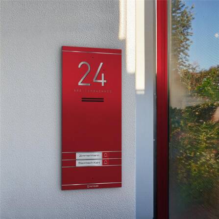 Metzler ADM10 Audio-Türsprechanlage | 2 Klingeltaster | Mit austauschbarem Namensschild | Wunschfarbe | Kai