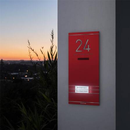 Metzler ADM10 Audio-Türsprechanlage | 2 Klingeltaster | Mit austauschbarem Namensschild | Wunschfarbe | Kai