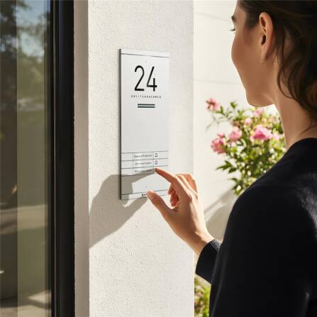 Metzler ADM10 Audio-Türsprechanlage | 3 Klingeltaster | Mit austauschbarem Namensschild | Weiß | Kai
