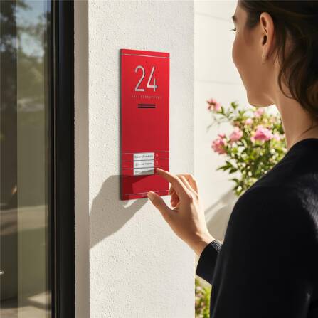 Metzler ADM10 Audio-Türsprechanlage | 3 Klingeltaster | Mit austauschbarem Namensschild | Wunschfarbe | Kai