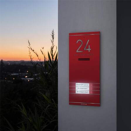 Metzler ADM10 Audio-Türsprechanlage | 3 Klingeltaster | Mit austauschbarem Namensschild | Wunschfarbe | Kai