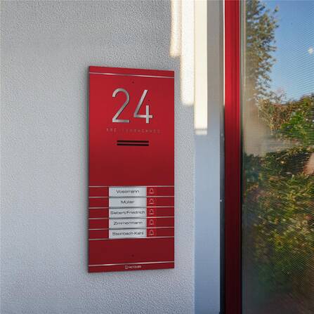 Metzler ADM10 Audio-Türsprechanlage | 5 Klingeltaster | Mit austauschbarem Namensschild | Wunschfarbe | Kai