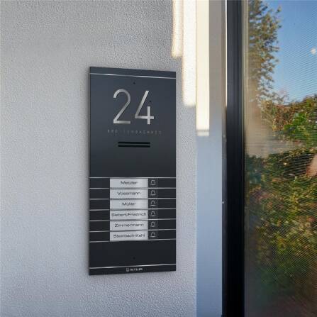 Metzler ADM10 Audio-Türsprechanlage | 6 Klingeltaster | Mit austauschbarem Namensschild | Anthrazit | Kai