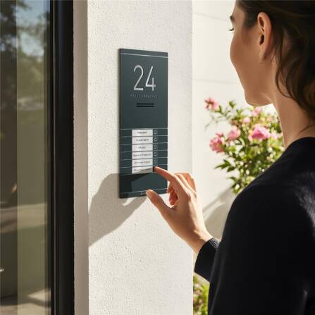 Metzler ADM10 Audio-Türsprechanlage | 6 Klingeltaster | Mit austauschbarem Namensschild | Anthrazit | Kai