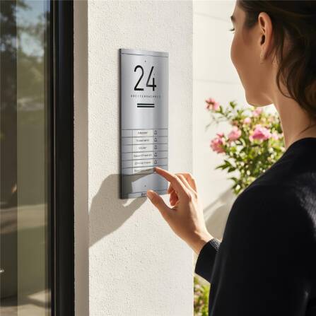 Metzler ADM10 Audio-Türsprechanlage | 6 Klingeltaster | Mit austauschbarem Namensschild | Edelstahl | Kai