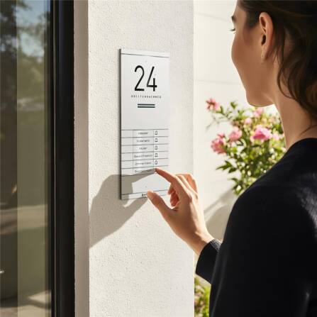 Metzler ADM10 Audio-Türsprechanlage | 6 Klingeltaster | Mit austauschbarem Namensschild | Weiß | Kai