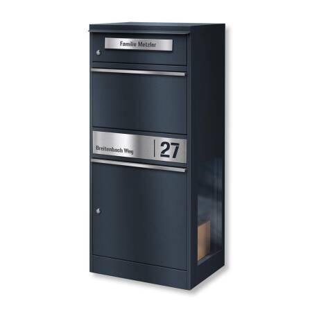 Paketbox mit Briefkasten | mit seitlichen Sichtfenstern |...