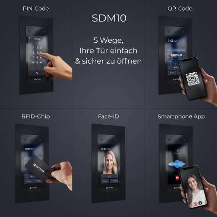 Metzler Türsprechanlage mit Kamera | Gesichtserkennung | Touch-Display | Hausnummer beleuchtet | Live-HD-Video | Ein- und Mehrfamilien | SDM10H