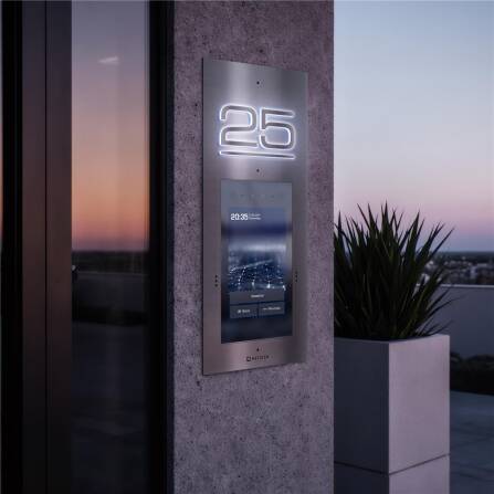 Metzler Türsprechanlage mit Kamera | Gesichtserkennung | Touch-Display | Hausnummer beleuchtet | Live-HD-Video | Ein- und Mehrfamilien | Edelstahl | SDM10H