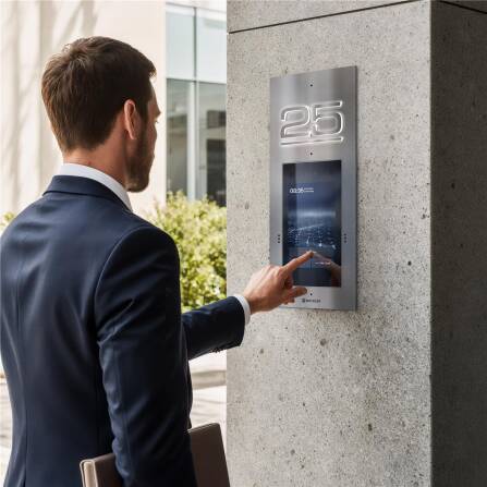 Metzler Türsprechanlage mit Kamera | Gesichtserkennung | Touch-Display | Hausnummer beleuchtet | Live-HD-Video | Ein- und Mehrfamilien | Edelstahl | SDM10H
