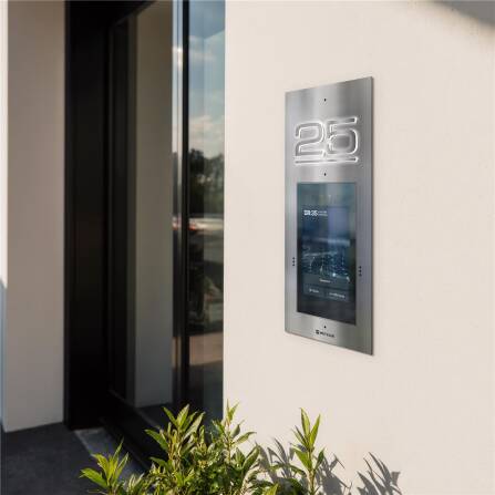 Metzler Türsprechanlage mit Kamera | Gesichtserkennung | Touch-Display | Hausnummer beleuchtet | Live-HD-Video | Ein- und Mehrfamilien | Edelstahl | SDM10H