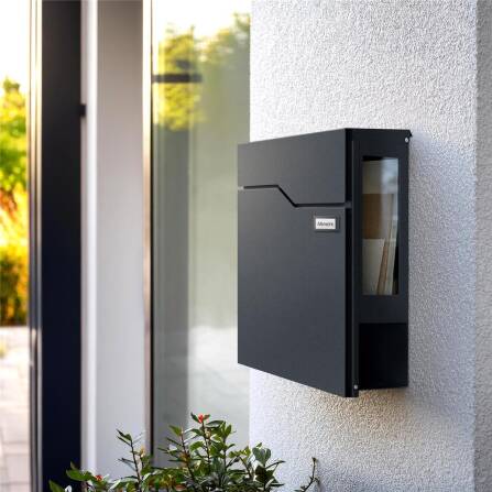 Metzler Briefkasten mit Sichtfenster | mit austauschbarem Namensschild | Hoffmann SF