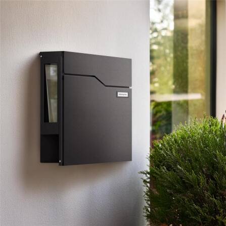 Metzler Briefkasten mit Sichtfenster | mit austauschbarem Namensschild | Eisenglimmer | Hoffmann SF